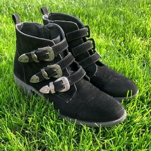 Black Buckle Booties
